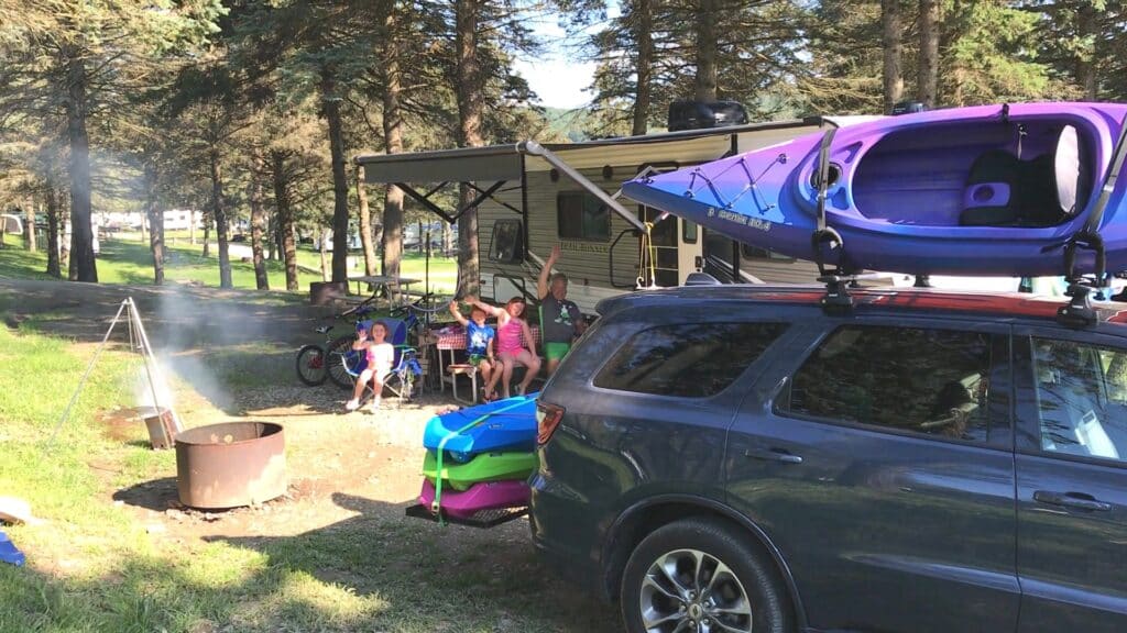 Rv Site Family 4 Kayaks On Car 2023